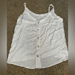 Tribal Jeans Button Down White Tank Top